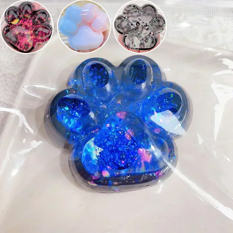 

Halloween Dark Starry Sky Series Cat Claw Squishy Fidget Toy Cute Cat Paw Silicone Slow Rebound Pinch Decompression Toy