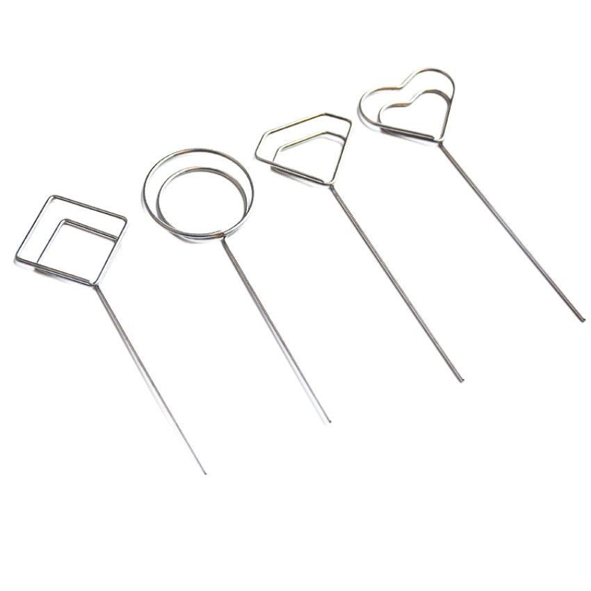 

Metal Wire POP Sign Holders Stand Photo Paper Card Promotion Display Label Memo Winding Clips Silver 200pcs