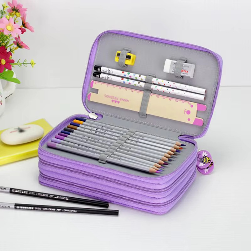 

Multifunction Large Capacity Pencil Case with 32/48/72 Holes for Colored Pencils Art Drawing Pen Storage Bag School Stationery