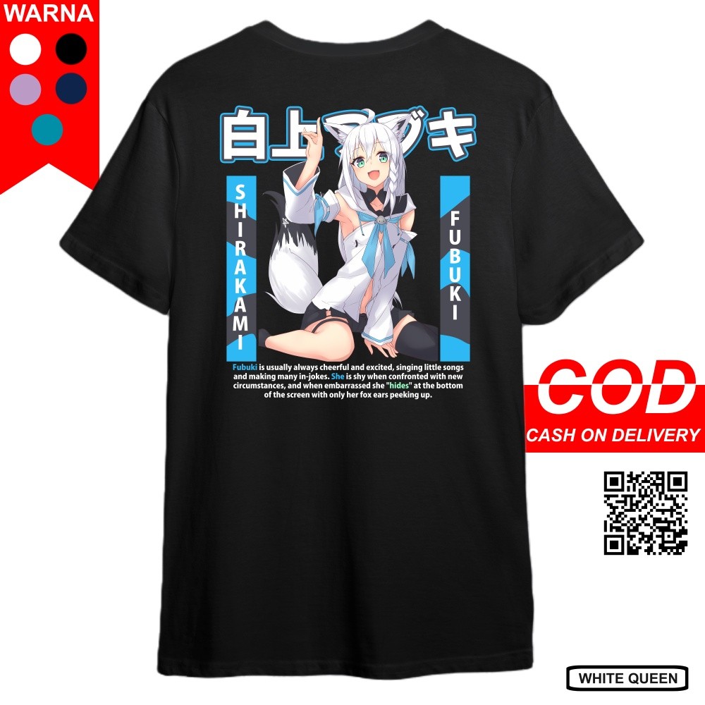 WHITE QUEEN - KAOS SHIRAKAMI FUBUKI HOLOLIVE GAMERS -  KAOS DISTRO PRIA & WANITA ANIME & GAME DESIGN