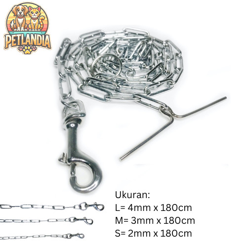 TALI ANJING RANTAI PAGAR - TALI RANTAI ANJING - DOG CHAIN LEASH