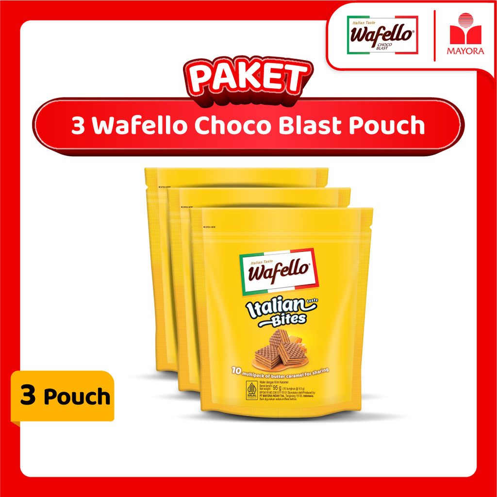 

Paket 3 Wafer Wafello Italian Bites Caramel Pouch