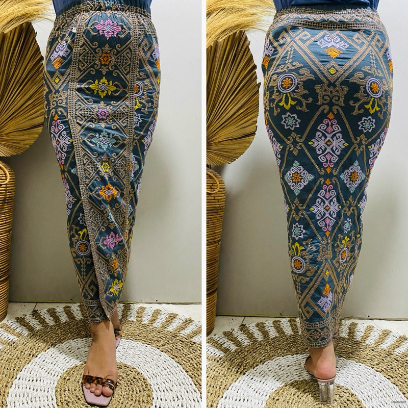 kamen jadi bordir premium motif cempaka benang cendana katun strait by creative kebaya bali