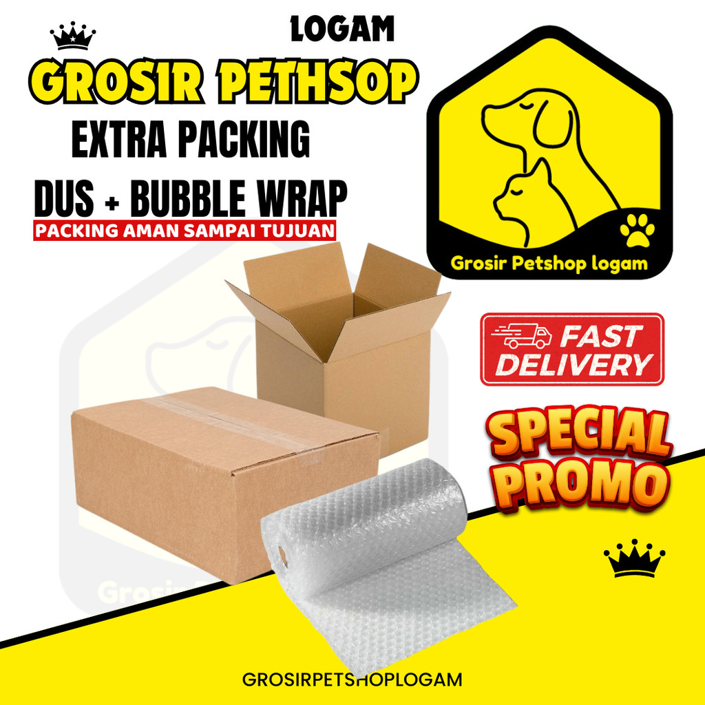 

EXTRA PACKING ( DUS + BUBBLE WRAP ) UNTUK MEMINIMALISIR KERUSAKAN