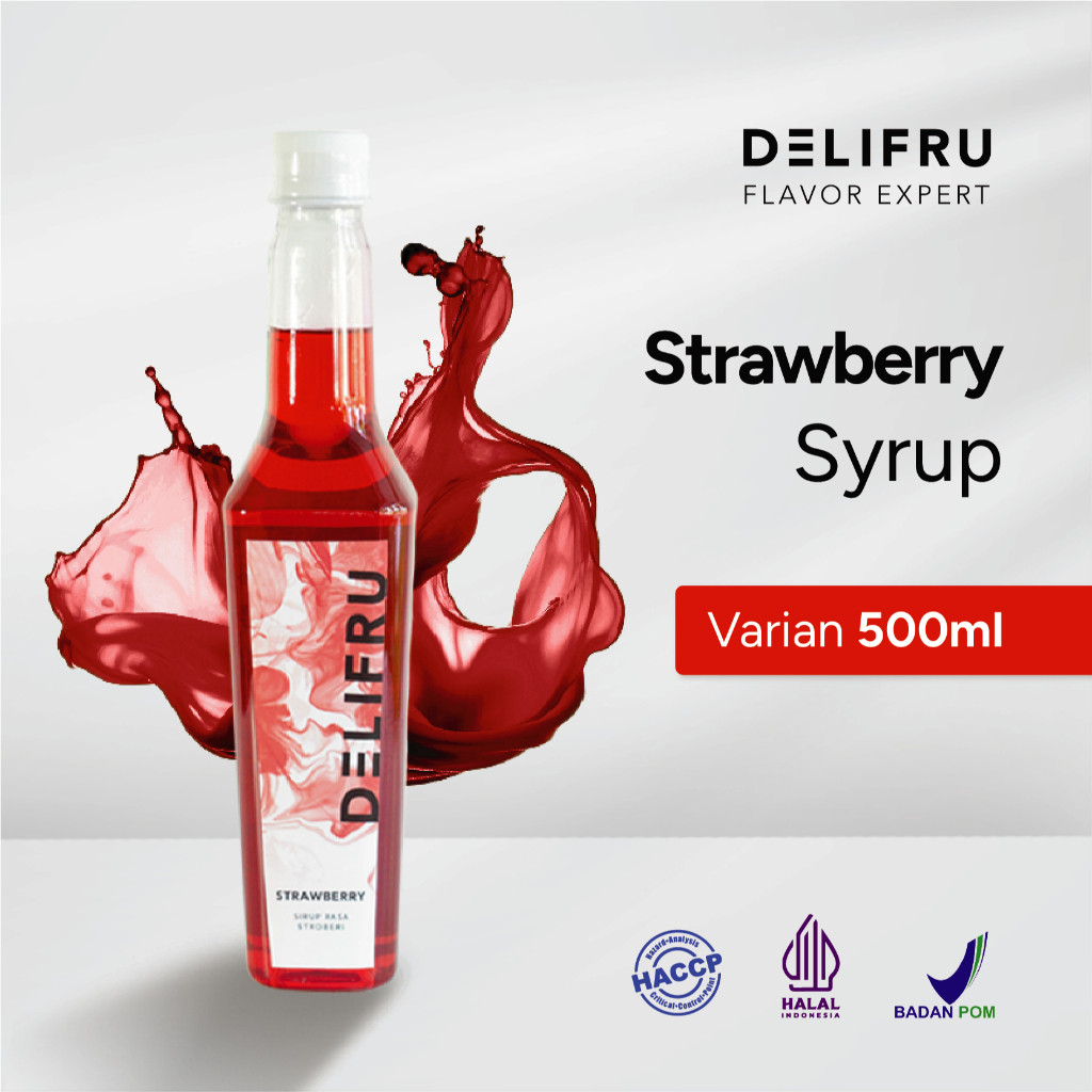 

NEW SALE DeliFru Strawberry Syrup 500 ml - Sirup Strawberry