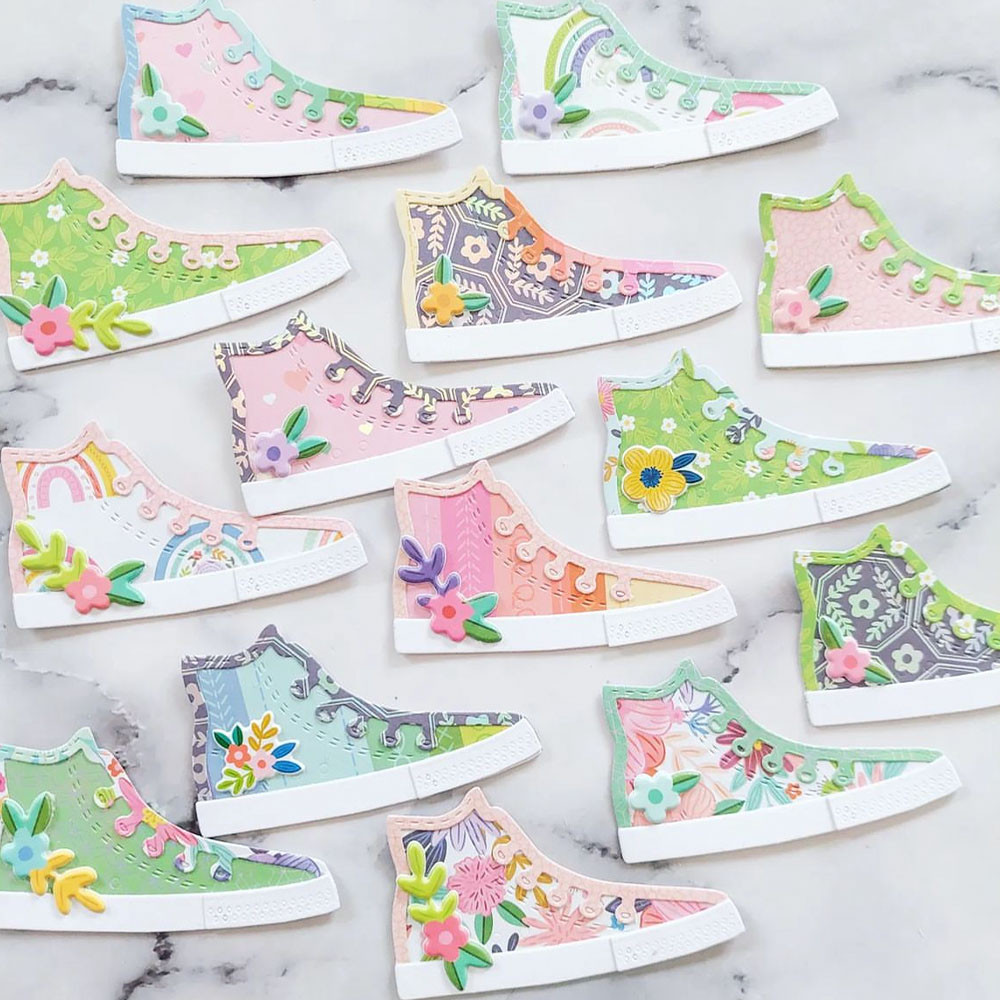 

KSCRAFT Cute Sneaker Shaker Metal Cutting Dies Stencils for DIY Scrapbooking Decorative Embossing DIY Paper Cards