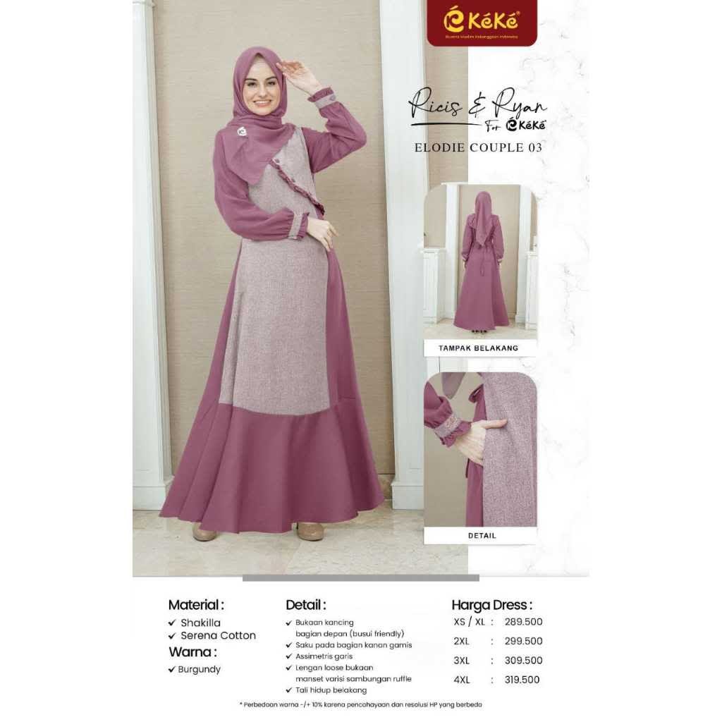 KEKE GAMIS DEWASA GDK ELODIE COUPLE 03 BURGANDY