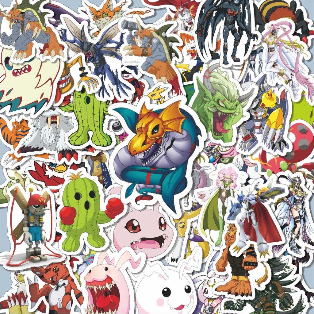 

100PCS Lucu Stiker Anime Series Digimon Character Mix 3 Stiker Aesthetic Stiker Anti Air Stikers Berperekat Waterproof sticker decal buat Motor Helm Buku Journal Koper Casing HP Laptop Botol Minum Hadiah anak