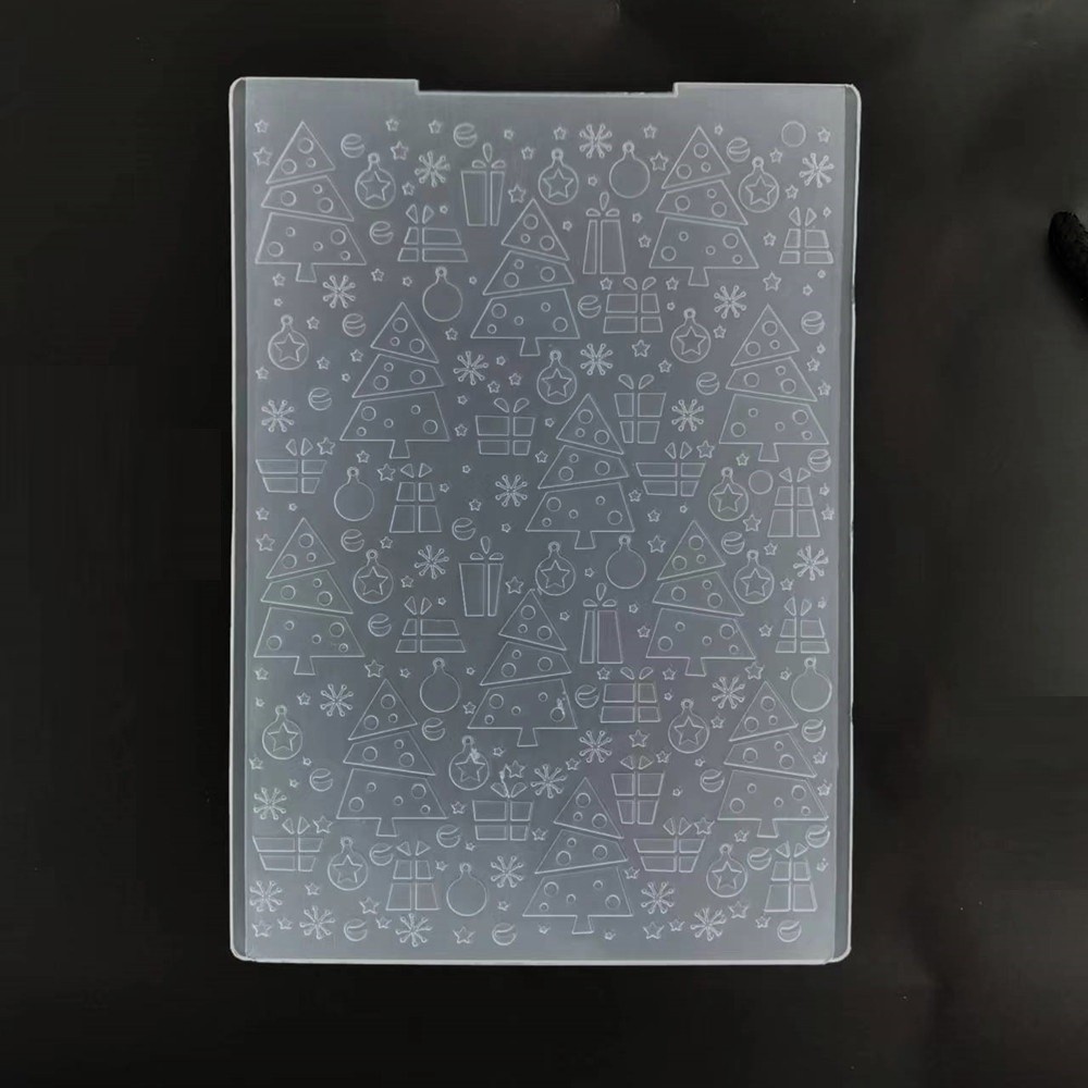 

3D texured Merry Christmas Tree Drawing stencil Embossing Folder for Card Making DIY Plastic Scrapbooking Photo Album Card