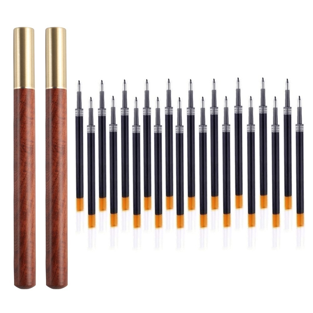 

Vintage Wood Body Ballpoint Pen Brass Ball Roller Pen Metal Cap BallPen Stationery School Business Gifts Supplies