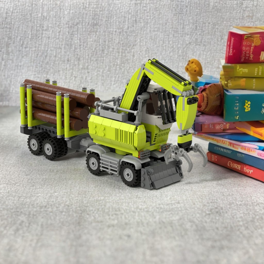 

678PCS MOC Transporter Log Handler and Trailer City Engineering Model Building Blocks Creative Toys Kid Gift Diy