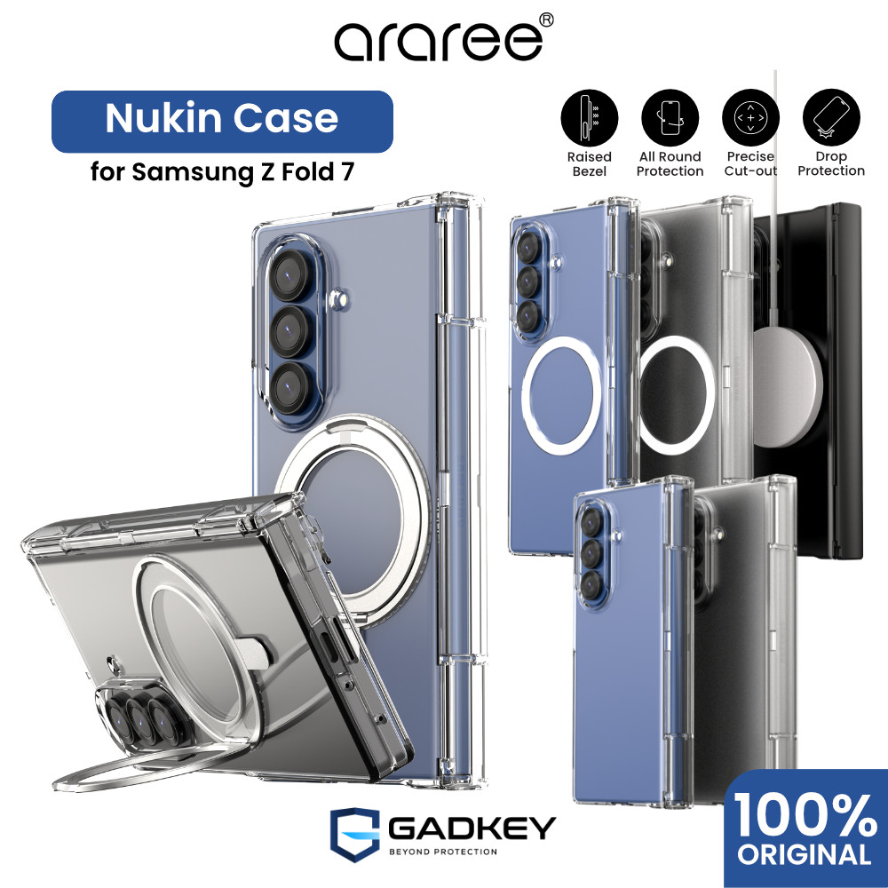Case Samsung Galaxy Z Fold 7 Araree Nukin 360 Magsafe Hinge Clear Casing Cover