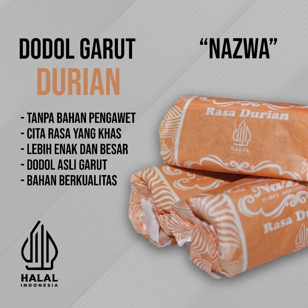 

Cemilan Dodol Batik Rasa Durian 1kg/Dodol Rasa Durian/Dodol Garut Legit