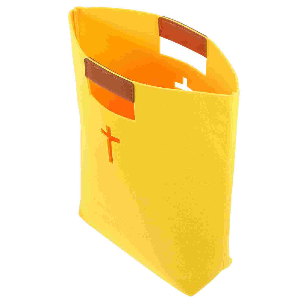 

Yellow Felt Bible Tote Bag Large Capacity Storage ganizer Case for Books Shopping Cross Handbags Notebook Cover