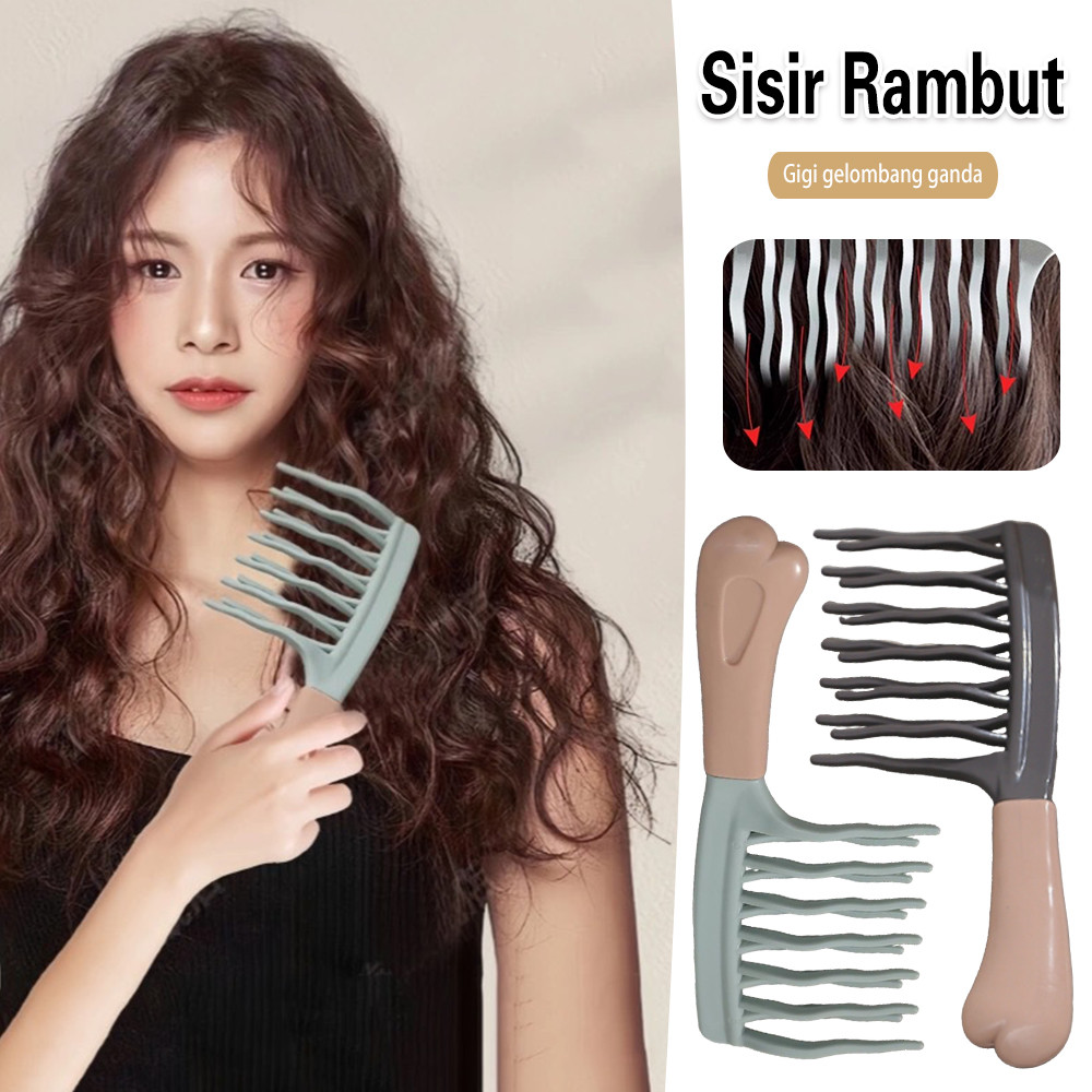 Pengeriting Pegangan Baris Kepala Pijat Sisir Sisir Anti-statis Sisir Sisir Rambut Sisir Bergelomban