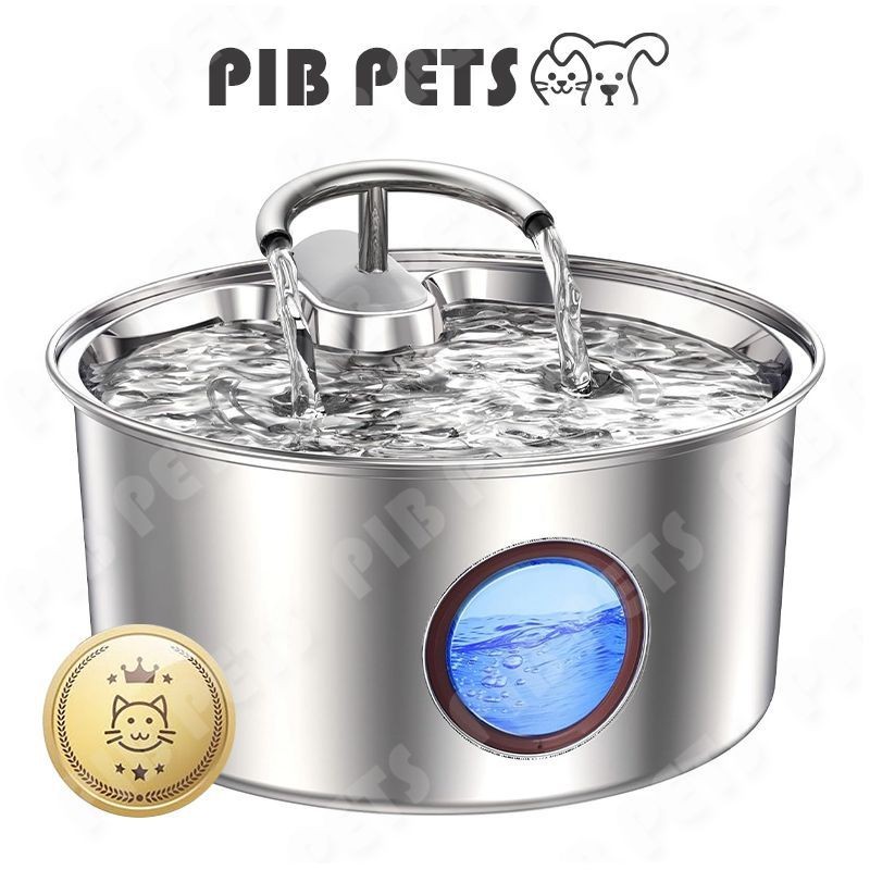 WIDHISTORE 3.2L Stainless Water Fountain Kucing Stainless Tempat Minum Kucing Otomatis Water Fountai
