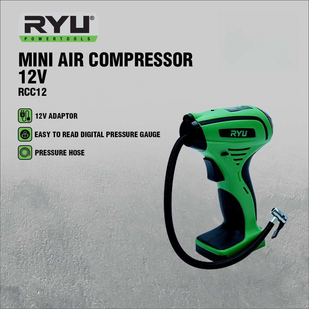 Ryu Mini Air Compressor Pompa Ban DC 12V 12 Volt 12Volt Pompa Ban Mobil Mini Kompresor Angin Portabl