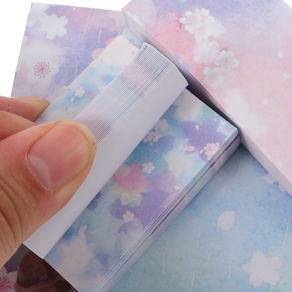 

Cute Cherry Sticky Memo Cherry Blossoms Pad Notes Pads Reusable Memo Pad for Home Office Animal Stickers School