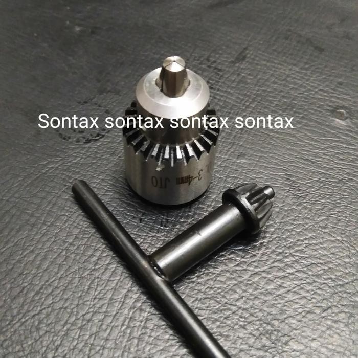 (BACA DESKRIPSI) mini drill chuck kepala bor mesin kecil duduk 0.3 4mm 4 mm jto jt0 ori