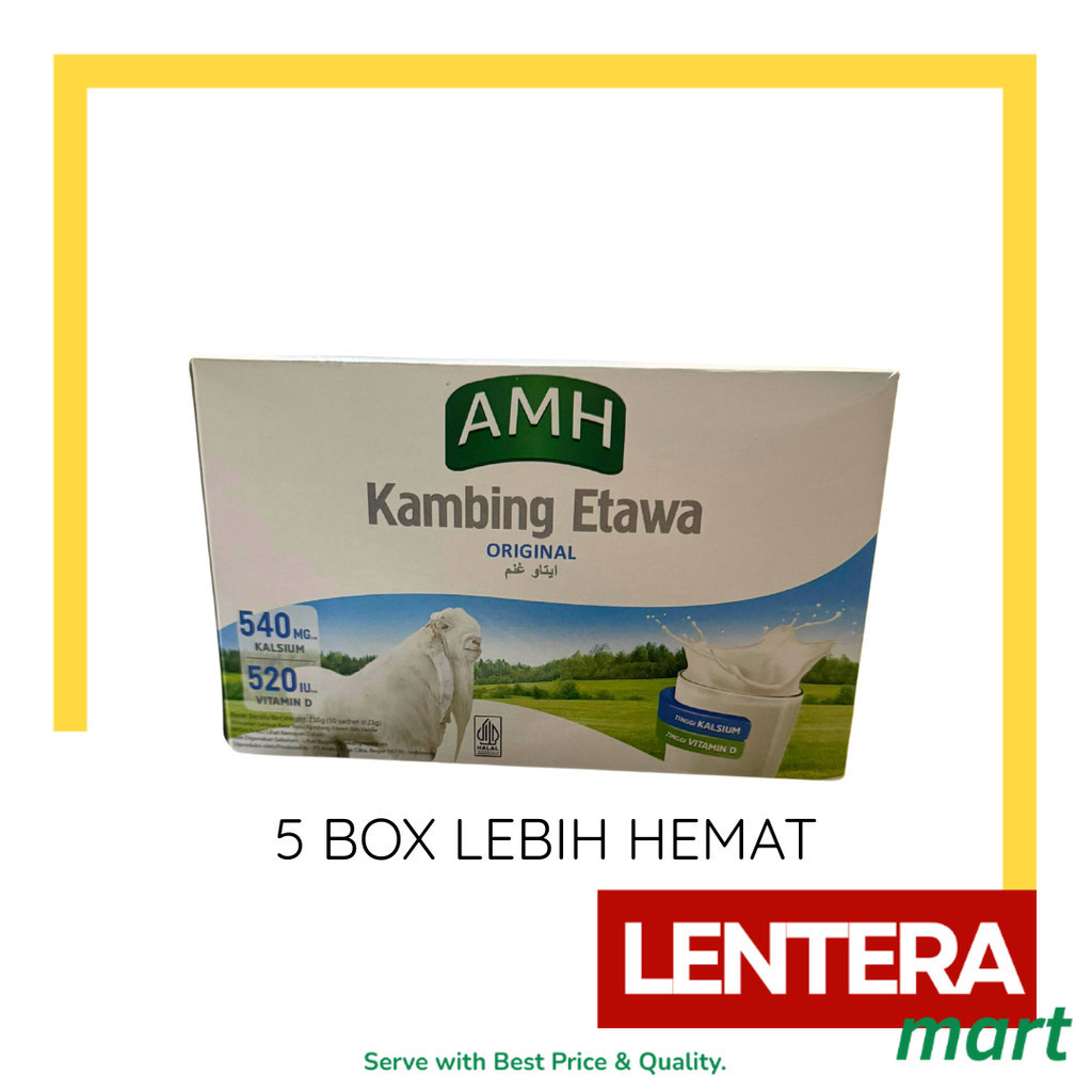 

[PAKET 5 BOX] AMH Kambing Etawa Susu Kesehatan 1 Box isi 10 Sachet LenteraMart