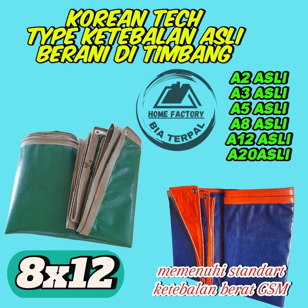 ️ TERPAL UKURAN 8x12 TYPE KETEBALAN ASLI , TERPAL KOREAN TECHNOLOGI