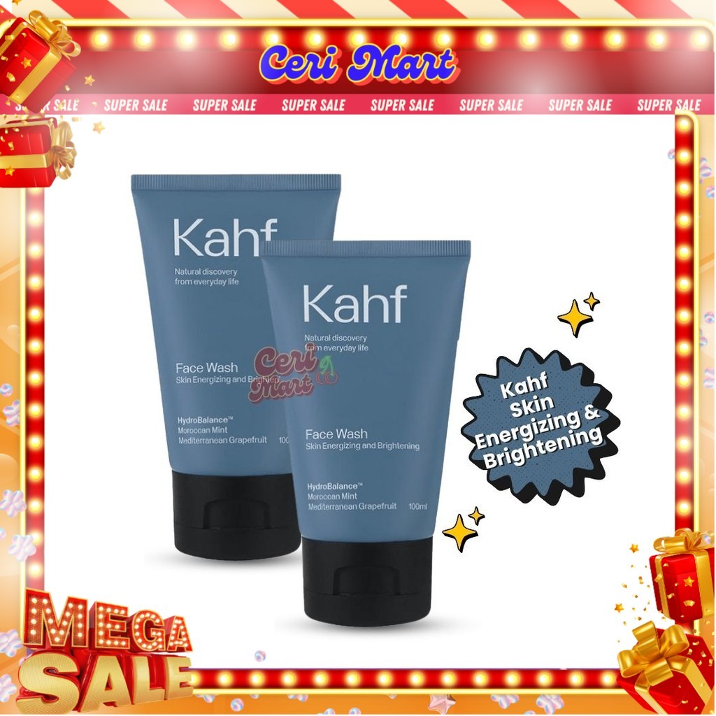 Kahf Skin Energizing and Brightening Face Wash 8 ml - Sabun Pembersih Wajah Pria kulit kombinasi