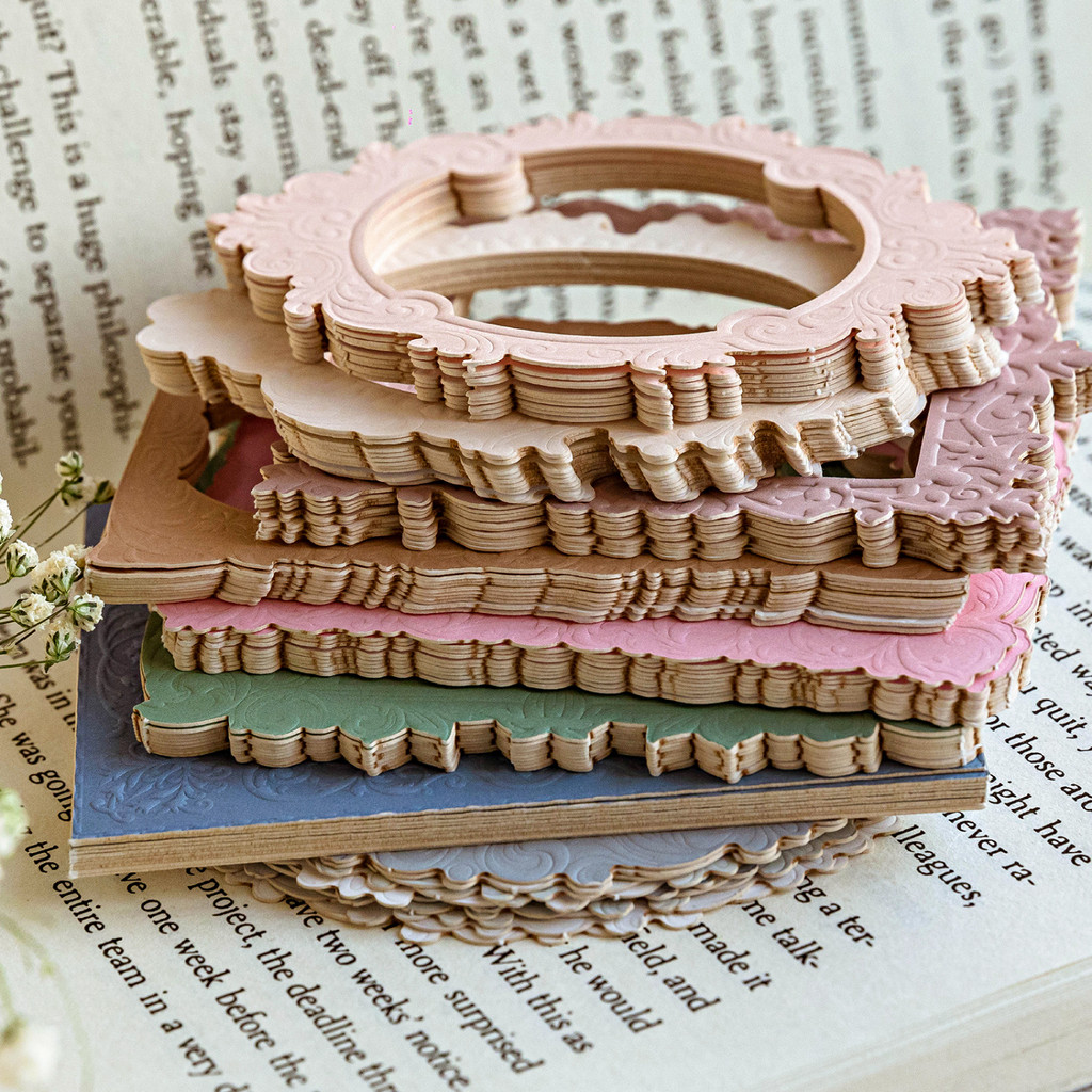 

10 pcs Vintage Cutout Frame Reliefs Texture Paper Junk Journal DIY Scrapbooking Collage Materials Planner Creative Stationery