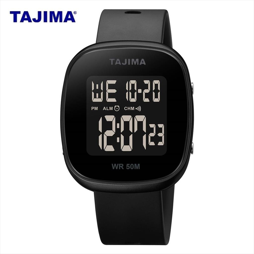 Tajima Original Jam Tangan Digital Pria Tajima 9267 Free Box Tahan Air 5atm Strap Rubber (tajima.ind