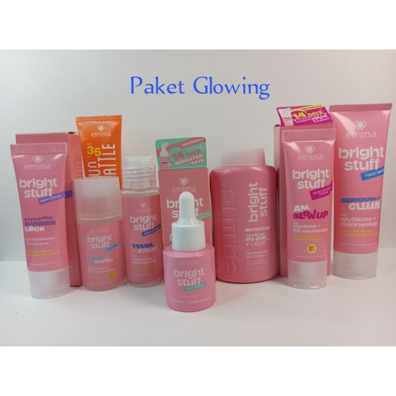 Bisa COD Paket EMINA 1 Paket Series Lengkap / Paket Hemat Emina Bright Stuff Untuk Kulit Normal Menc