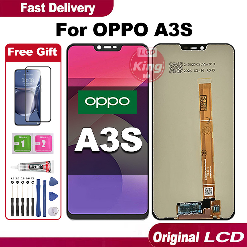 LCD FOR OPPO A3S Mengirim Pelindung Layar TOUCHSCREEN Fullset Crown Murah Ori