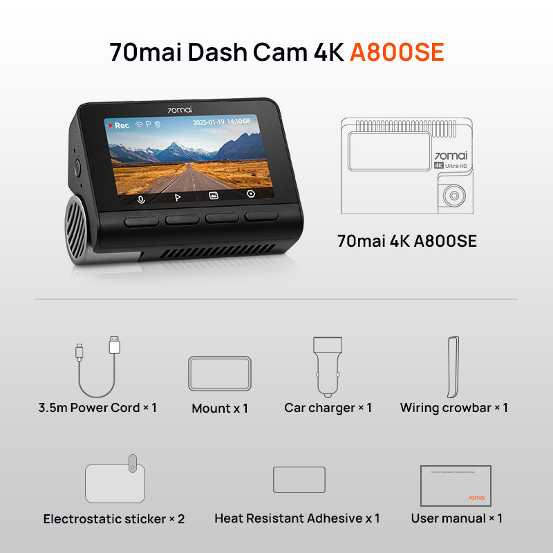 70mai 4K Dash Cam A800SE Upgraded Version for 70mai A800S