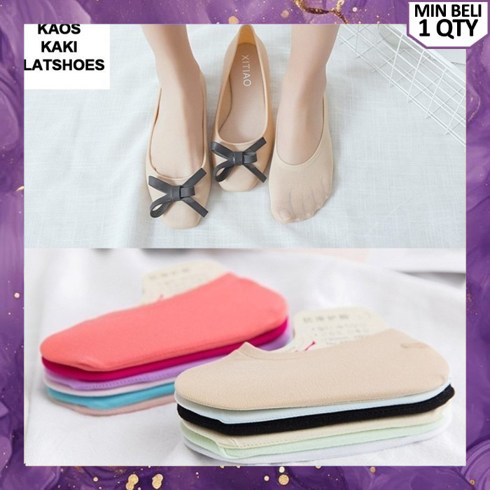 (SBA) Kaos Kaki FLAT SHOES Anti Slip Balet Teplek Bawah Mata Kaki CK0337B3DC