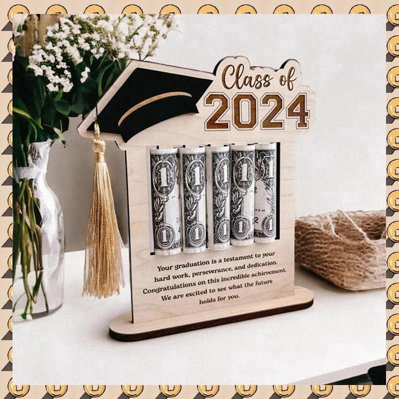

A003 Money Card Holder 2024 Graduation Cash Holder Wooden Congrats Card Money Clip For Home Desktop Decor Party Favors Durable B