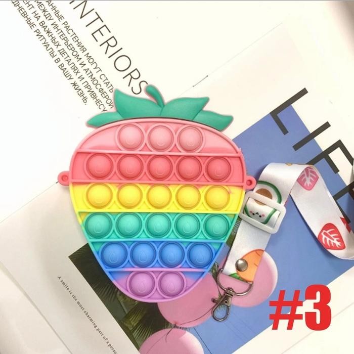 「 ✦ BEST✦ 」mimin27_id READY tas pop it sling bag strawberry pineapple nanas tiktok fidget - straw ra