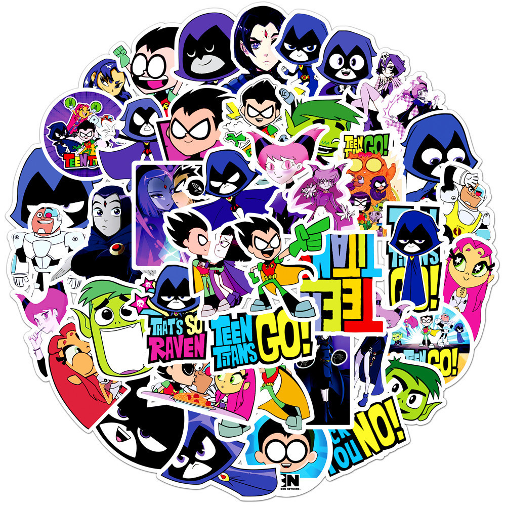 

50Pcs Cartoon Teen Titans Go Stickers DIY Stickers Scrapbooking Phone Luggage Skateboard Decorative Waterproof Graffiti Decals