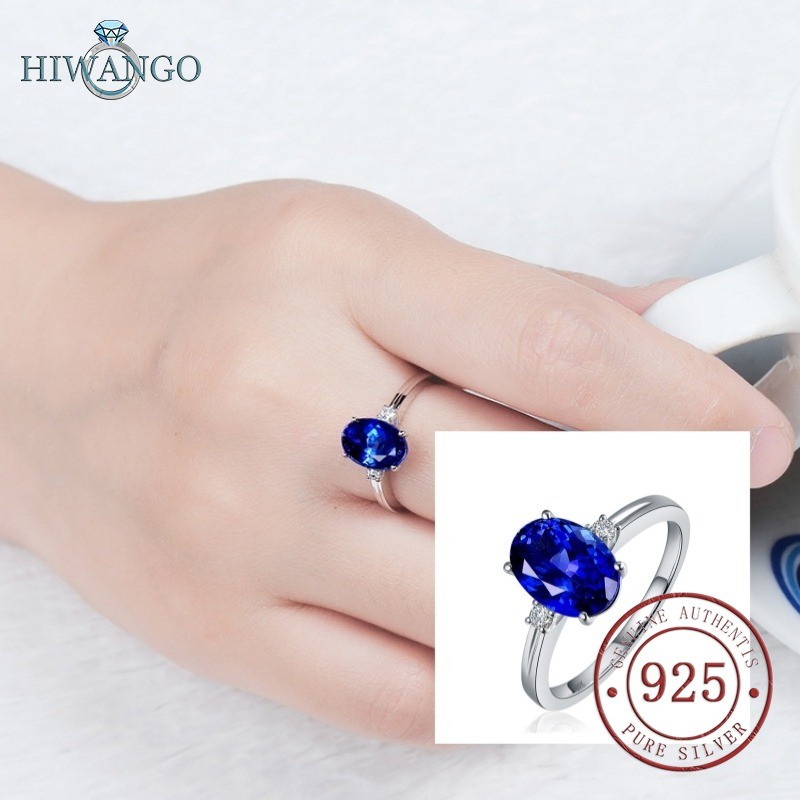 HIWANGO Cincin Terbuka Wanita Safir Emas Putih Grosir