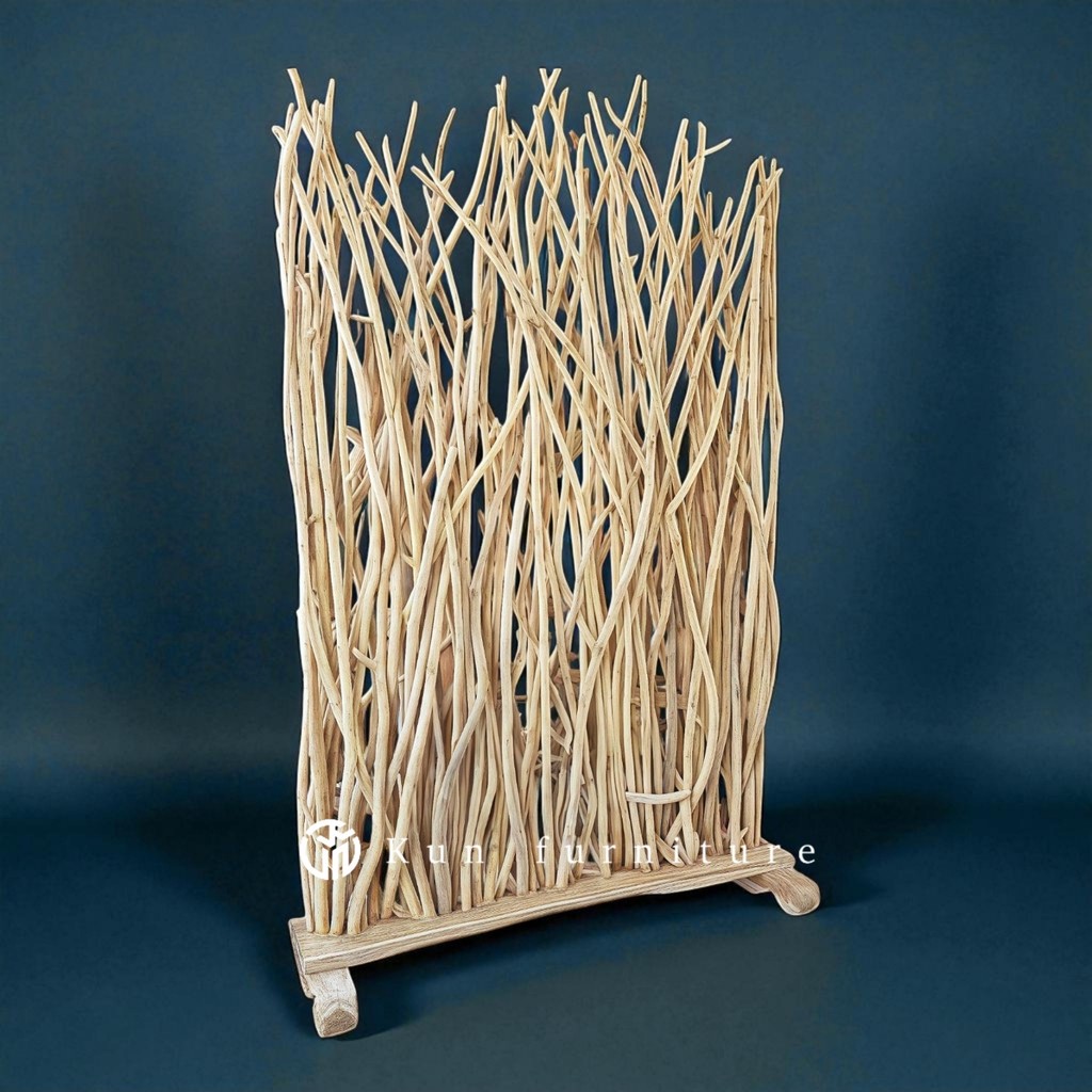 Partisi Sketsel Ranting Jati Antik – Pembatas Ruangan Unik Jepara