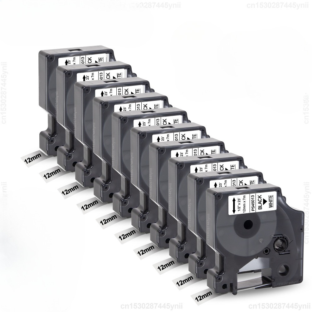 

Labelwell 5/10PK 45013 12mm D1 Tape Compatible for DYMO D1 45013 45010 45018 Label Tape for Dymo LabelManager 160 280 Printer