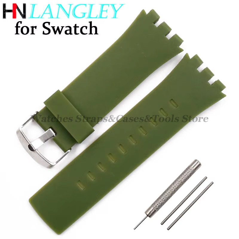 Rubber Watch Strap for SWATCH for TOUCH SURB100 SURW100 Silicone Watchbands 22mm Men Women Sports Br