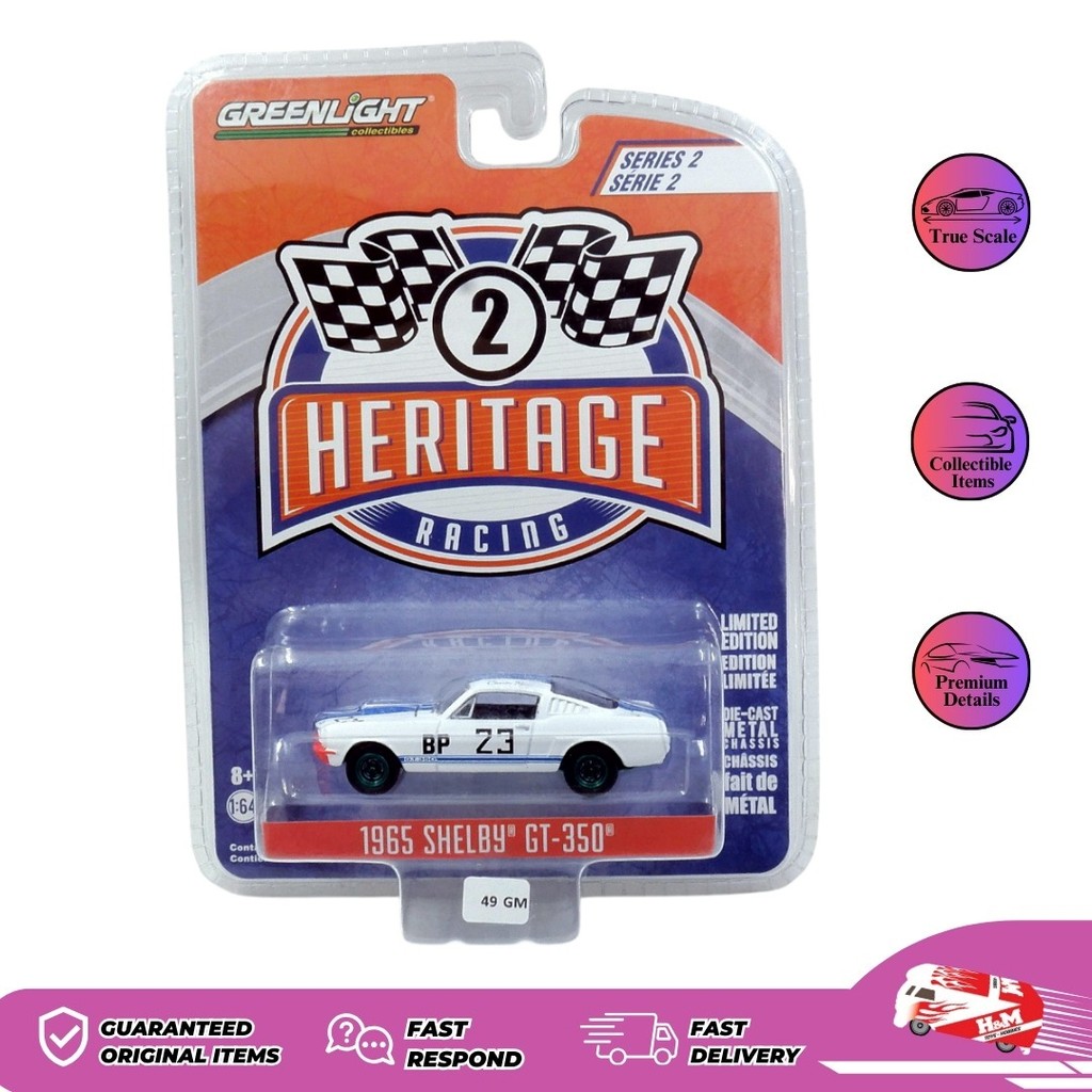 Greenlight Green Machines 1965 Shelby GT-350 BP #23 Charlie Kemp - 49GM - GM2