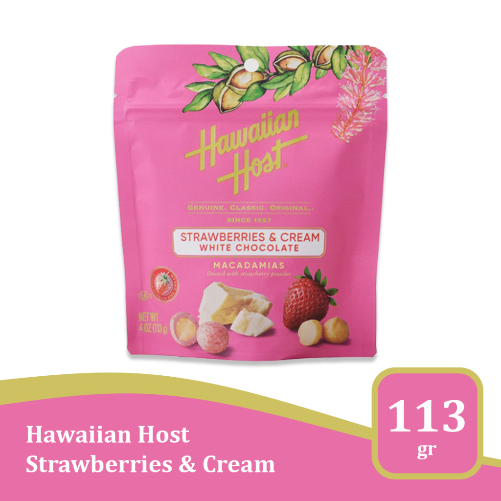 

Hawaiian Host Macadamias Strawberries & Cream White Chocolate 113gr