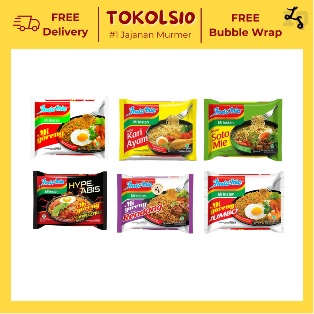 

[5 PCS LEBIH HEMAT] Indomie Goreng/Kari/Soto/Geprek/Rendang/Ayam/Jumbo