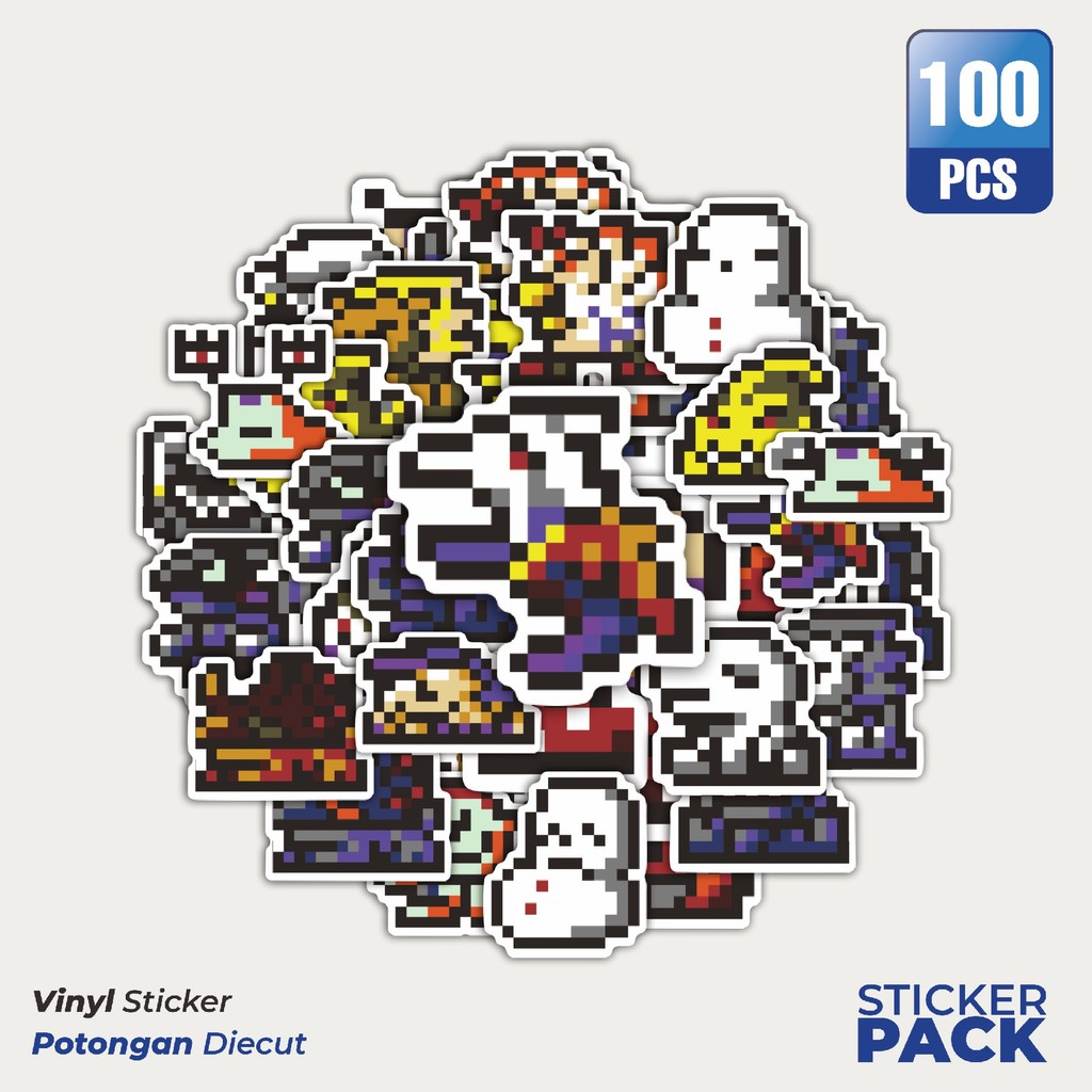

Super Hemat! 100 PCS Stiker Pixel Digimon V9 Waterproof Aesthetic- Untuk Laptop, Motor, dan Helm - Paper Stationery Pack