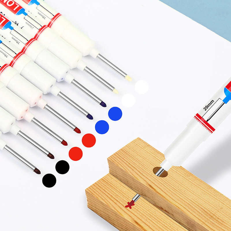 

4Pcs/Set 20mm Deep Hole Long Nib Head Markers For Metal Perforating Pen Waterproof Bathroom Woodworking Decoration Multi-Purpose