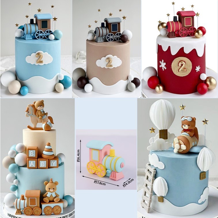 Topper kue anak bayi baby boy cowok kuda horse plane pesawat LOKO KERETA API TRAIN lokomotif ultah u