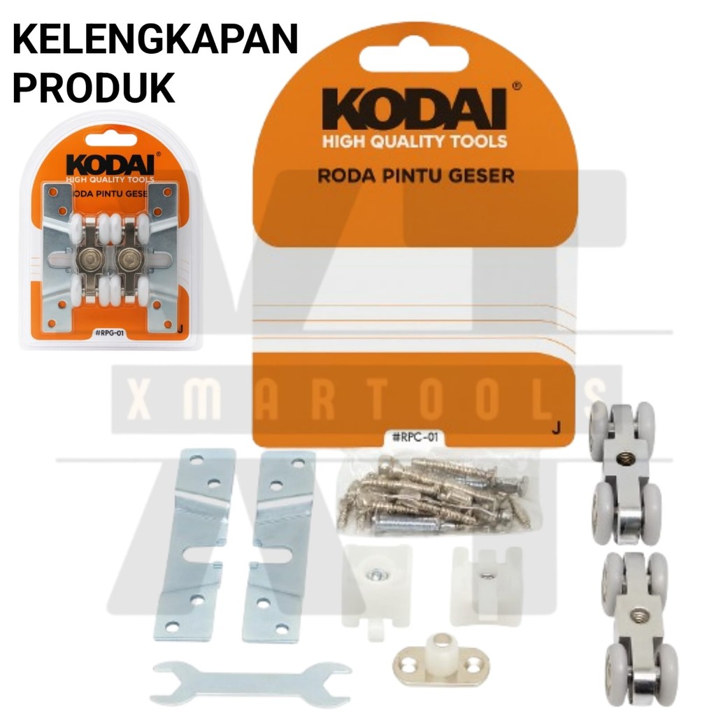 RODA PINTU SLIDING KODAI – Set Roda Pintu Geser Baja + Rel & Aksesoris Lengkap