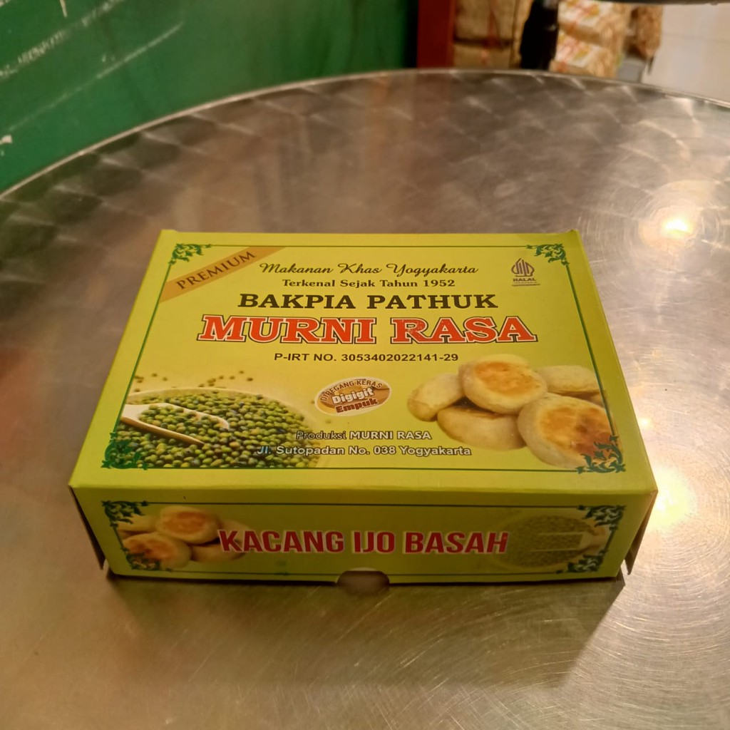 

Bakpia Pathuk Murni Rasa - Bakpia BasahKacang Ijo isi 15 Free Vakum Khas Jogja