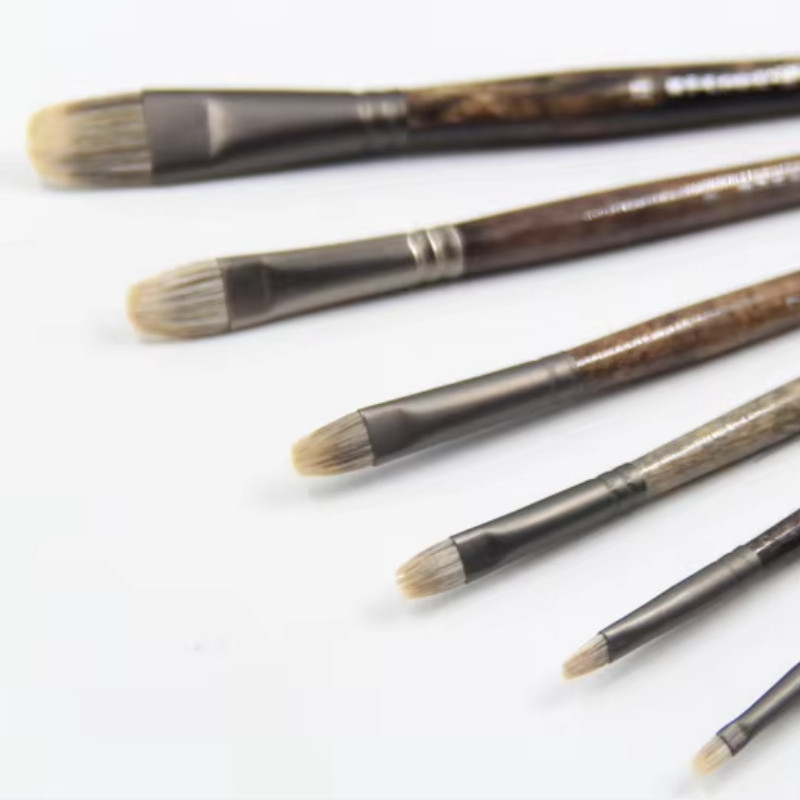 

6pcs/set Ferret badger hair Quality northeast birch rod gouache king paintbrush oil paint brush artist Professional Art Supplies