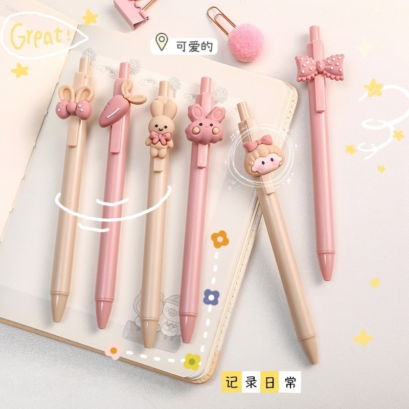 

PULPEN 6PCS KARAKTER LUCU DAN IMUT /PEN SEKOLAH CARTOON/PULPEN TULIS LUCU
