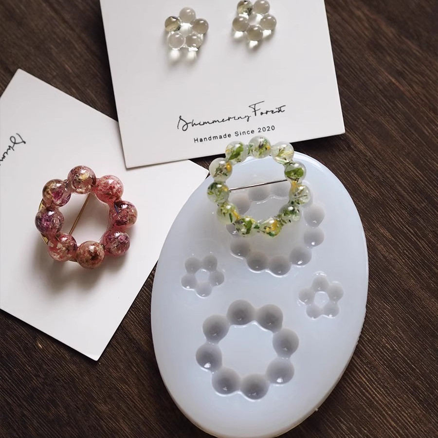 

Epoxy Resin Mold Ring Earring DIY Mould Mirror Surface Resin Jewelry Silicone Craft